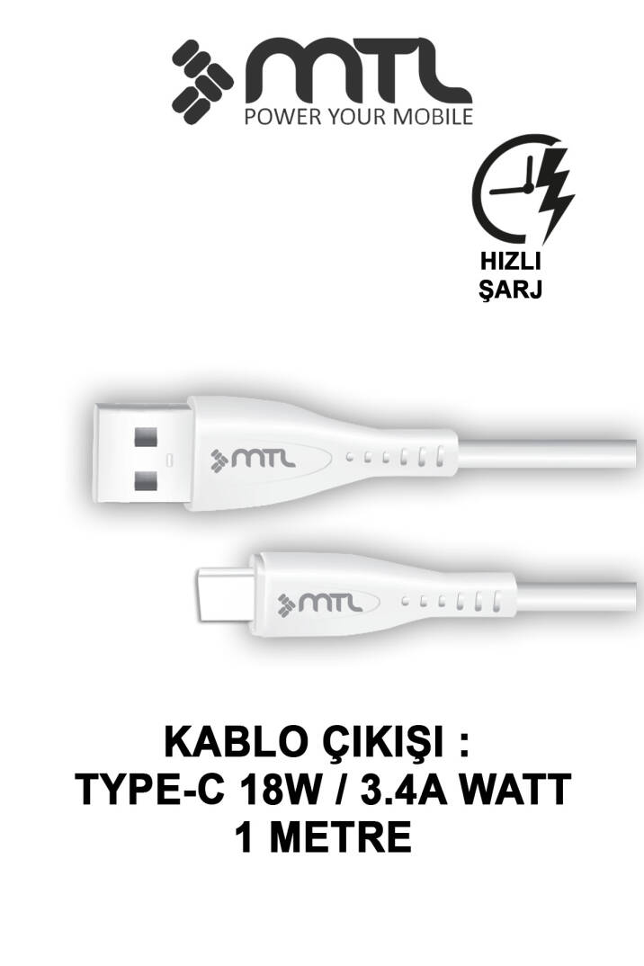 18W QC 3.0 Destekli Hızlı Şarj USB Adaptör + Type-C Usb Kablo Şarj Cihazı Seti MT1312 - 3