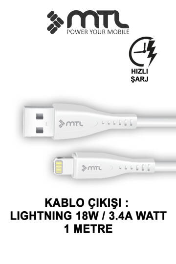 18W QC 3.0 Destekli Hızlı USB Adaptör + Lightning iPhone Usb Kablo Hızlı Şarj Seti MT1313 - 3