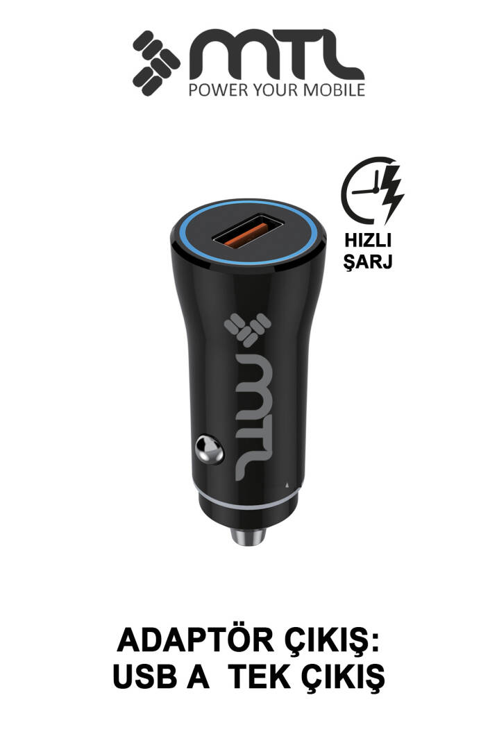18W QC 3.0 Hızlı Şarj Destekli Akım Korumalı Led Göstergeli USB Araç Şarj Cihazı MT 1812 - 8
