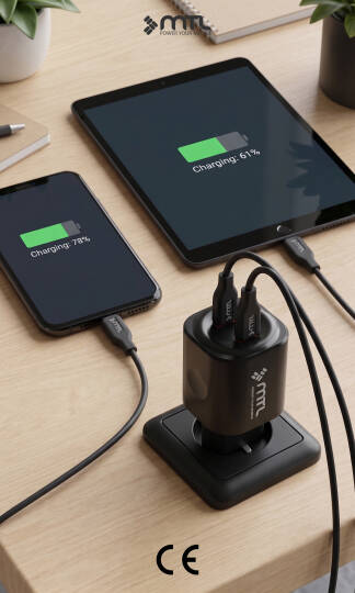 25W PD + USB Çift Çıkışlı Adaptör ve Type-C Kablo Hızlı Şarj Seti MT1725 - 3