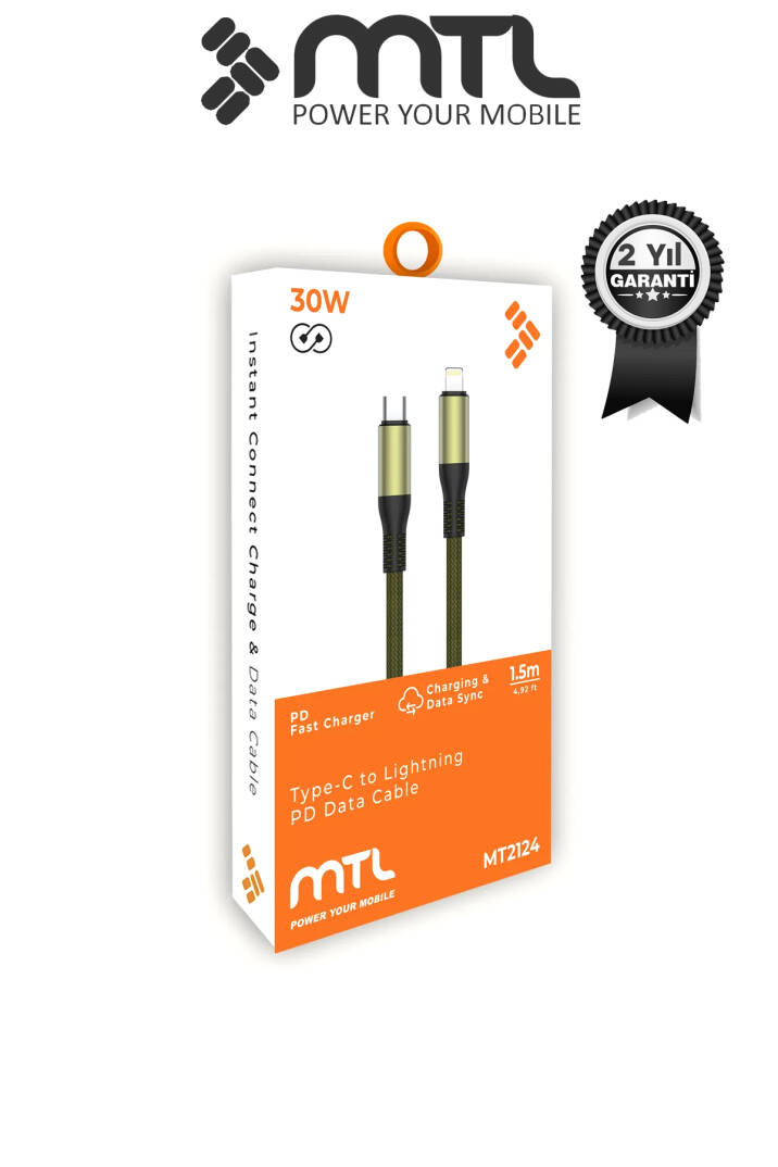 30W PD Type-C to iPhone Lightning Örgülü Hızlı Şarj ve Data Kablosu 1.5 Metre MT2124 - 7