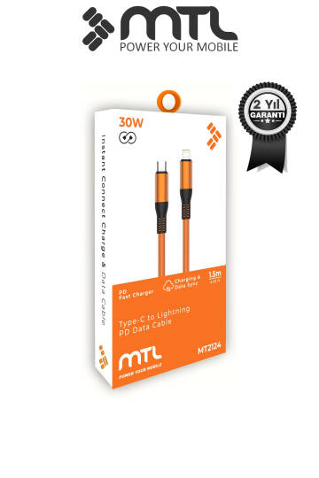 30W PD Type-C to iPhone Lightning Örgülü Hızlı Şarj ve Data Kablosu 1.5 Metre MT2124 - 12