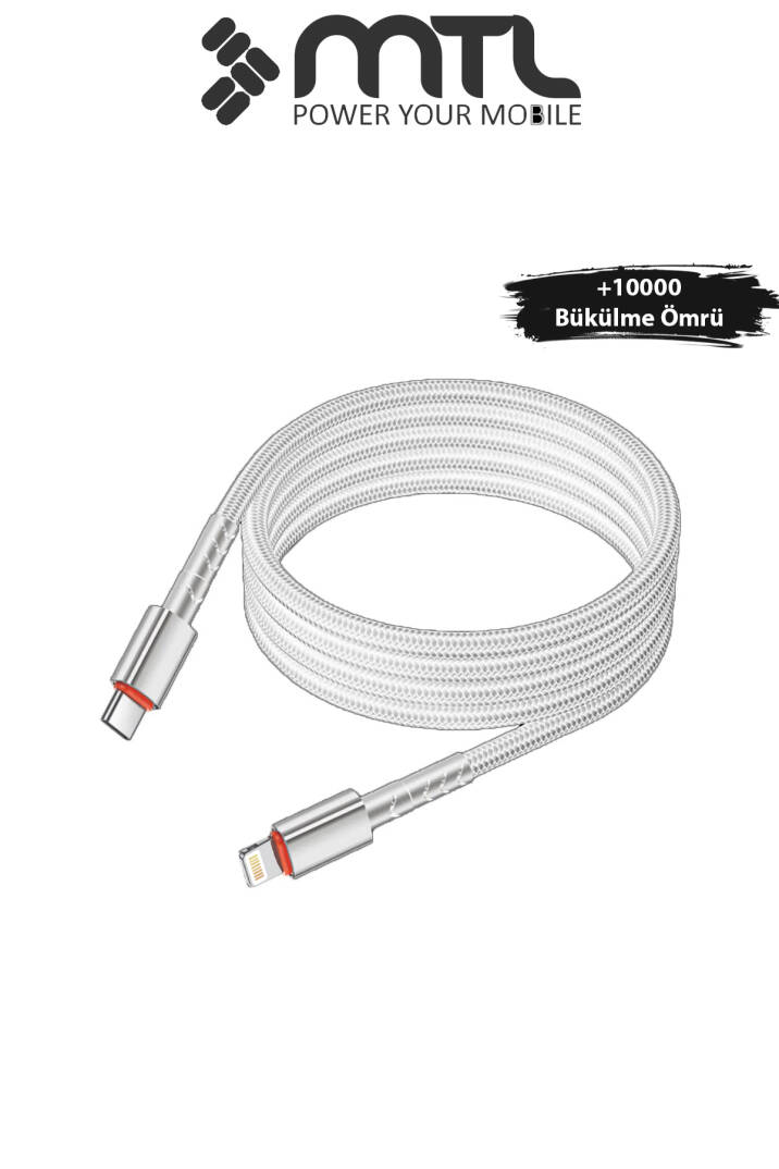 30W PD Type-C to Lightning Örgülü Hızlı Şarj ve Data Kablosu 1 Metre MT2118 - 4