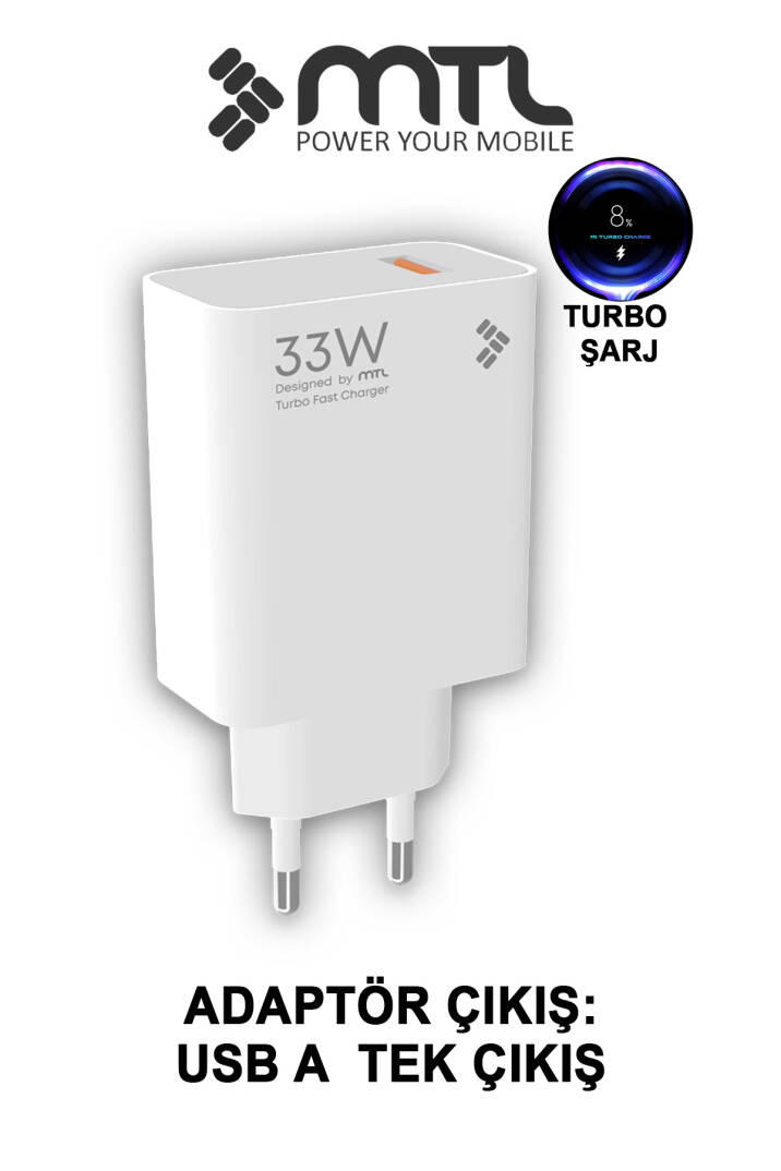 33W Turbo Şarj Saniyeli USB Çıkışlı Hızlı Şarj Adaptörü MT1754 - 2
