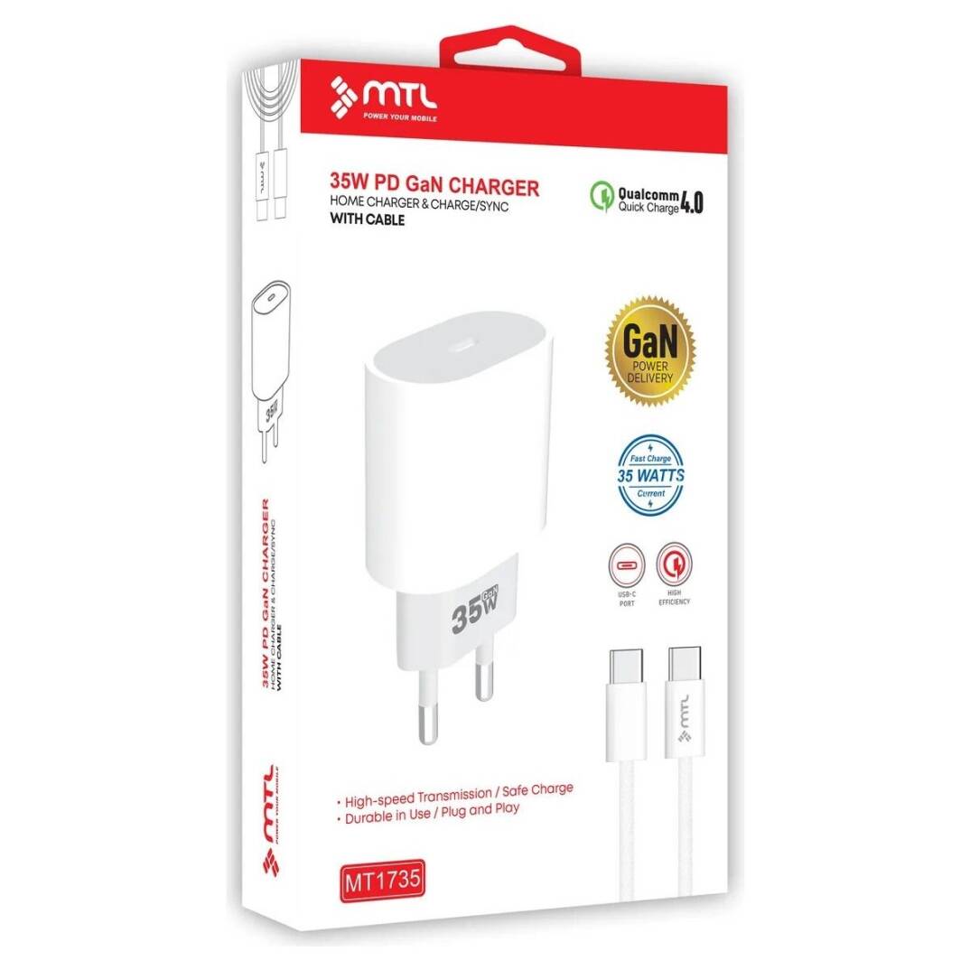 35W Gan Qc 4.0 Pd Type-C To Type-C Ev Şarj Aleti MT-A1735 - 1