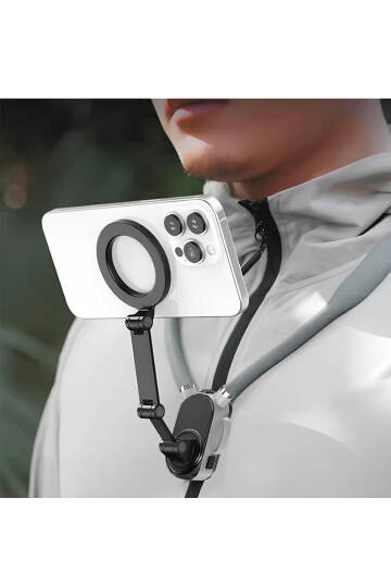 360 Derece Ayarlanabilir Boyun Askılı Manyetik Telefon Tutucu - 3