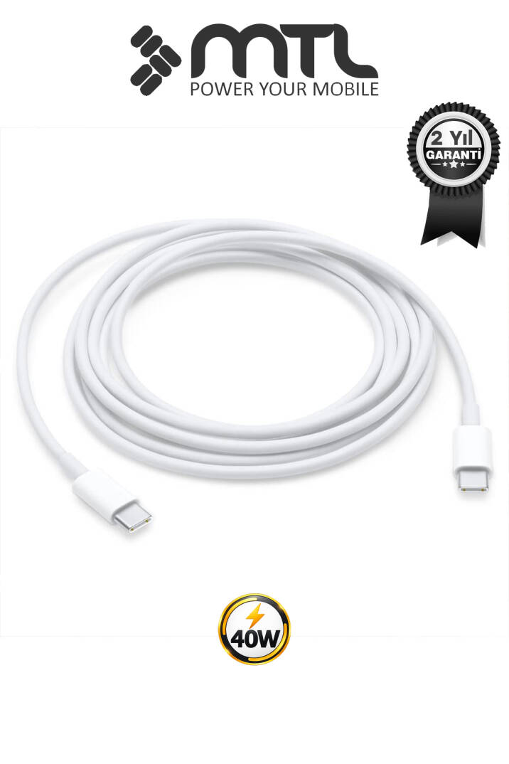 40W PD Type-C to Type-C Silikon Hızlı Şarj ve Data Kablosu 1 Metre MT2602 - 1