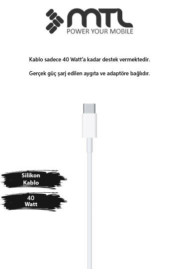 40W PD Type-C to Type-C Silikon Hızlı Şarj ve Data Kablosu 1 Metre MT2602 - 2