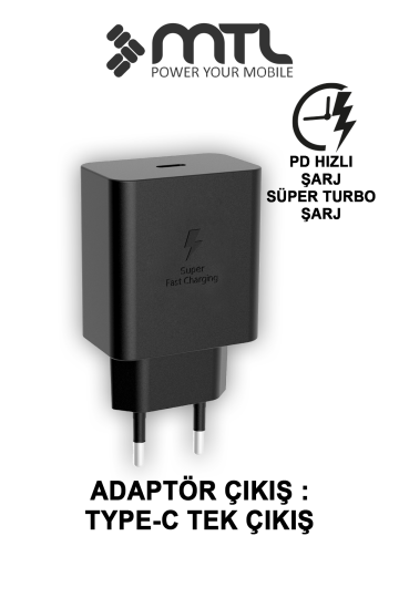 45W Süper Hızlı 2.0 Type-C Adaptör + Type-C to Type-C Kablo Süper Fast Şarj Seti MT 1745 - 2