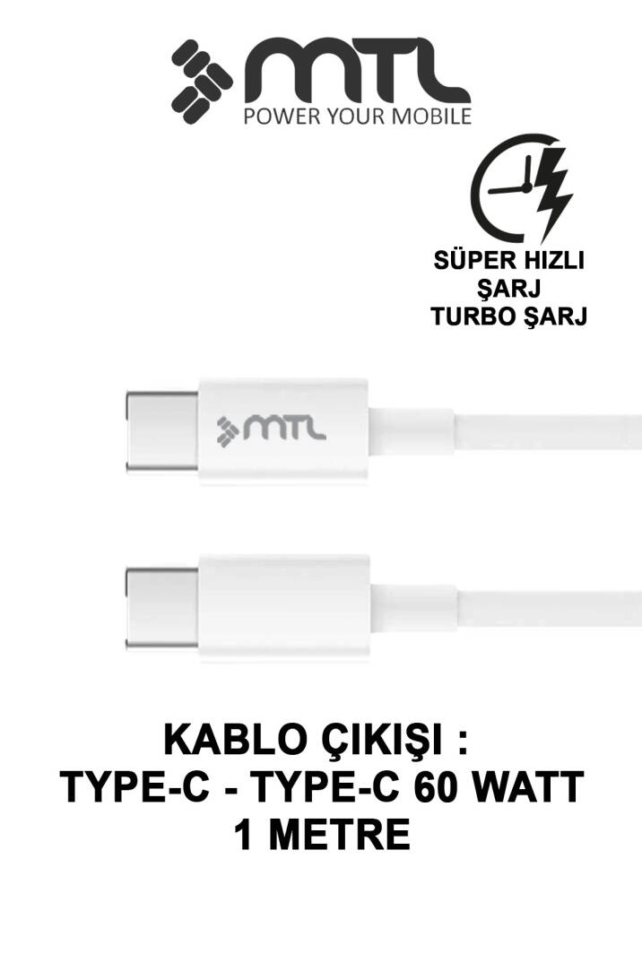 45W Turbo Çift Çıkış Type-C+Usb Adaptör+Type-C Type-C Kablo Süper Fast Şarj Seti MT1752 - 3