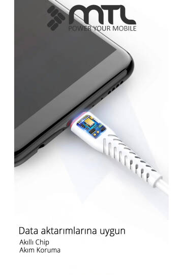 60W Type-C to Lightning Turbo Hızlı Şarj ve Data Kablosu 2 Metre MT2212 - 3