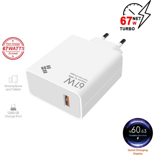 67W Qc 4.0 Turbo USB Çıkışlı Type-C Ev Şarj Cihazı MT-A1763 - 2