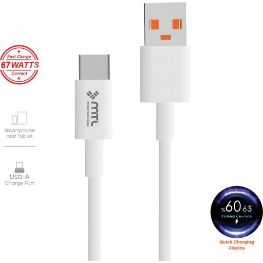 67W Qc 4.0 Turbo USB Çıkışlı Type-C Ev Şarj Cihazı MT-A1763 - 3