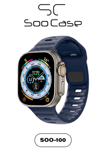 Apple Watch Serisi Uyumlu Suya Dayanıklı Çift Yönlü Esnek Silikon Kayış Kordon SOO-100 - 2