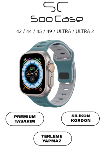 Apple Watch Serisi Uyumlu Suya Dayanıklı Çift Yönlü Esnek Silikon Kayış Kordon SOO-100 - 8
