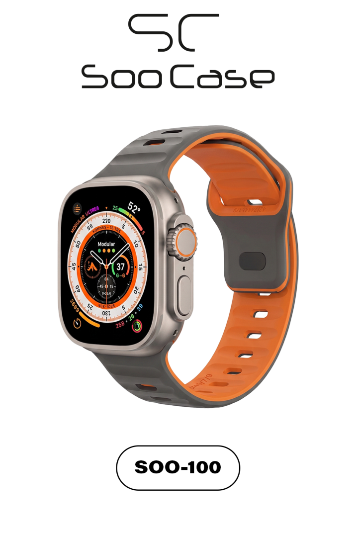 Apple Watch Serisi Uyumlu Suya Dayanıklı Çift Yönlü Esnek Silikon Kayış Kordon SOO-100 - 15