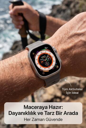 Apple Watch Serisi Uyumlu Suya Dayanıklı Çift Yönlü Esnek Silikon Kayış Kordon SOO-100 - 18