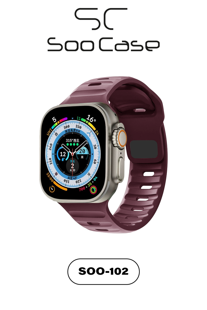 Apple Watch Tüm Seriler Uyumlu Suya Dayanıklı Esnek Silikon Okyanus Kayış Kordon SOO-102 - 2