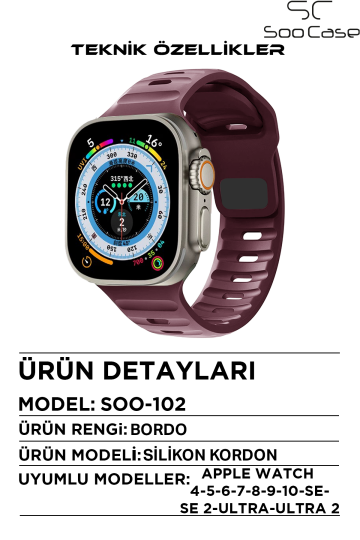 Apple Watch Tüm Seriler Uyumlu Suya Dayanıklı Esnek Silikon Okyanus Kayış Kordon SOO-102 - 3