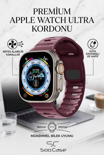 Apple Watch Tüm Seriler Uyumlu Suya Dayanıklı Esnek Silikon Okyanus Kayış Kordon SOO-102 - 6
