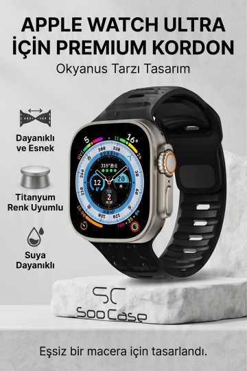 Apple Watch Tüm Seriler Uyumlu Suya Dayanıklı Esnek Silikon Okyanus Kayış Kordon SOO-102 - 12
