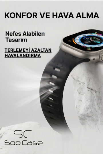 Apple Watch Tüm Seriler Uyumlu Suya Dayanıklı Esnek Silikon Okyanus Kayış Kordon SOO-102 - 14