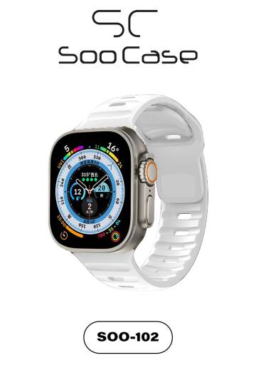 Apple Watch Tüm Seriler Uyumlu Suya Dayanıklı Esnek Silikon Okyanus Kayış Kordon SOO-102 - 17