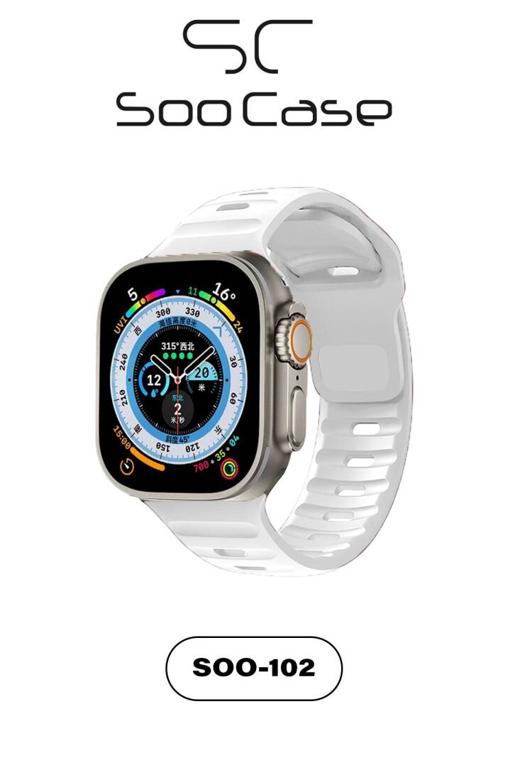 Apple Watch Tüm Seriler Uyumlu Suya Dayanıklı Esnek Silikon Okyanus Kayış Kordon SOO-102 - 17