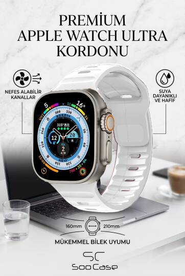 Apple Watch Tüm Seriler Uyumlu Suya Dayanıklı Esnek Silikon Okyanus Kayış Kordon SOO-102 - 18