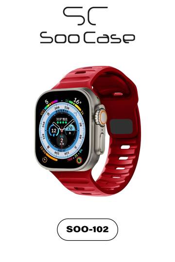 Apple Watch Tüm Seriler Uyumlu Suya Dayanıklı Esnek Silikon Okyanus Kayış Kordon SOO-102 - 20
