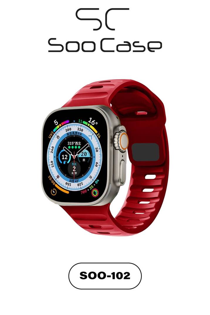 Apple Watch Tüm Seriler Uyumlu Suya Dayanıklı Esnek Silikon Okyanus Kayış Kordon SOO-102 - 20