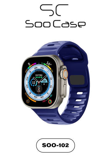 Apple Watch Tüm Seriler Uyumlu Suya Dayanıklı Esnek Silikon Okyanus Kayış Kordon SOO-102 - 23