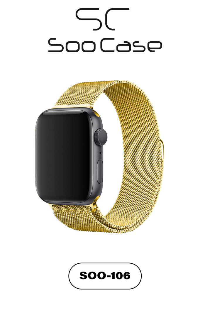 Apple Watch Tüm Serilerle Uyumlu Paslanmaz Çelik Hasır Milanese Kordon SOO-106 - 2
