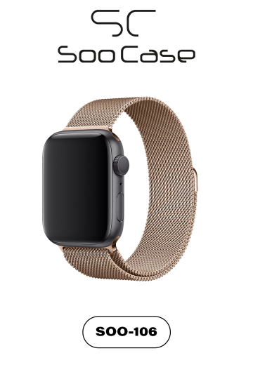 Apple Watch Tüm Serilerle Uyumlu Paslanmaz Çelik Hasır Milanese Kordon SOO-106 - 9