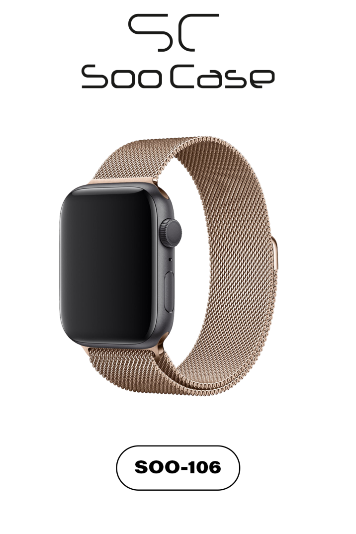 Apple Watch Tüm Serilerle Uyumlu Paslanmaz Çelik Hasır Milanese Kordon SOO-106 - 9