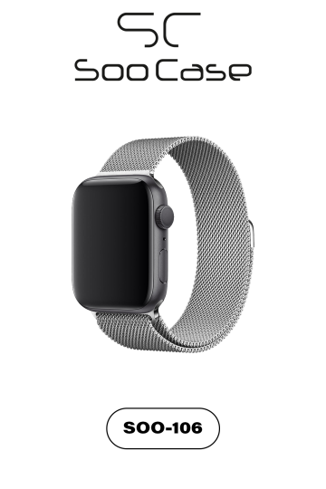 Apple Watch Tüm Serilerle Uyumlu Paslanmaz Çelik Hasır Milanese Kordon SOO-106 - 14