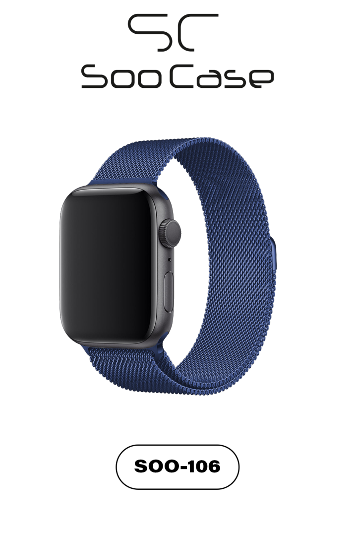 Apple Watch Tüm Serilerle Uyumlu Paslanmaz Çelik Hasır Milanese Kordon SOO-106 - 19
