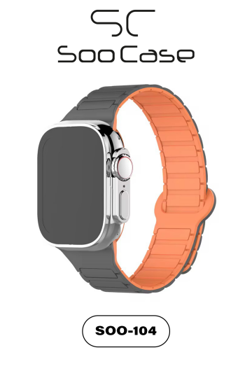 Apple Watch Tüm Serilerle Uyumlu Premium Çift Yönlü Manyetik Silikon Kayış Kordon SOO-104 - 2