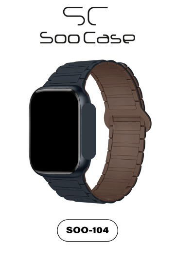 Apple Watch Tüm Serilerle Uyumlu Premium Çift Yönlü Manyetik Silikon Kayış Kordon SOO-104 - 14