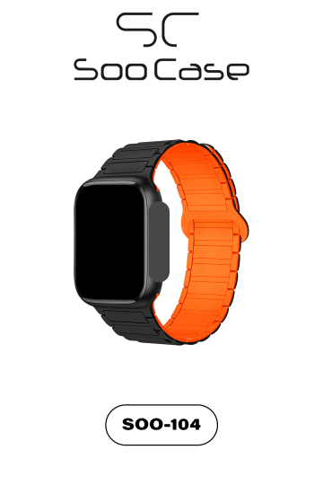 Apple Watch Tüm Serilerle Uyumlu Premium Çift Yönlü Manyetik Silikon Kayış Kordon SOO-104 - 19
