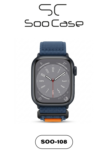 Apple Watch Ultra Uyumlu 49mm / 45mm Taktik Kalın Kumaş Cırt Cırtlı Kordon SOO-108 - 8