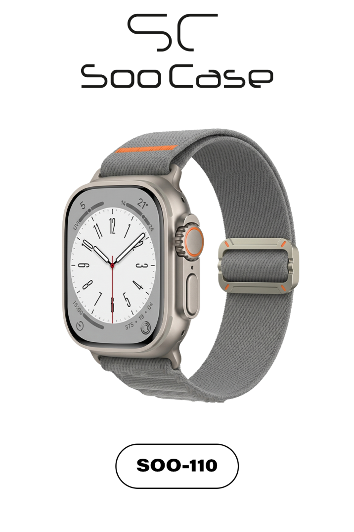 Apple Watch Ultra Uyumlu Titanyum Kancalı Alpine Dokuma Kordon Kayış SOO-110 - 2