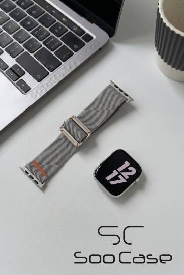 Apple Watch Ultra Uyumlu Titanyum Kancalı Alpine Dokuma Kordon Kayış SOO-110 - 5