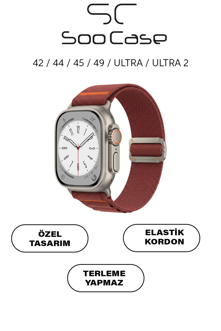 Apple Watch Ultra Uyumlu Titanyum Kancalı Alpine Dokuma Kordon Kayış SOO-110 - 7