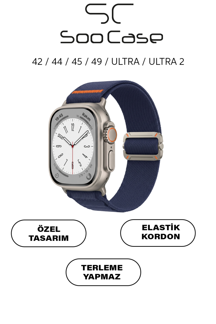 Apple Watch Ultra Uyumlu Titanyum Kancalı Alpine Dokuma Kordon Kayış SOO-110 - 13