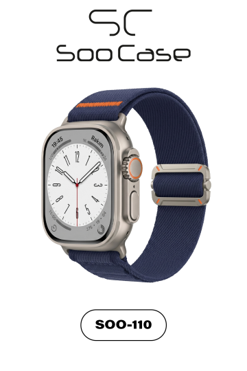 Apple Watch Ultra Uyumlu Titanyum Kancalı Alpine Dokuma Kordon Kayış SOO-110 - 14