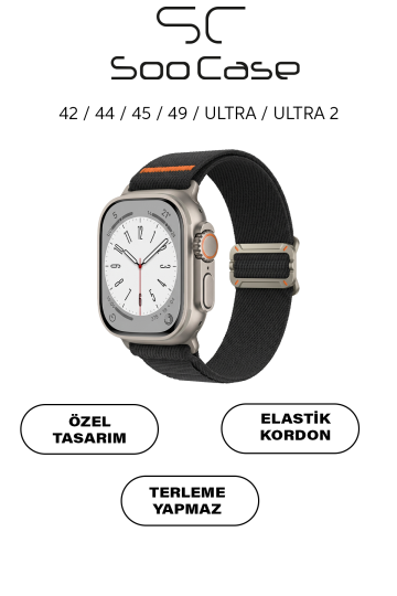 Apple Watch Ultra Uyumlu Titanyum Kancalı Alpine Dokuma Kordon Kayış SOO-110 - 19