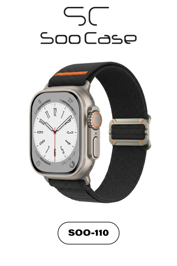 Apple Watch Ultra Uyumlu Titanyum Kancalı Alpine Dokuma Kordon Kayış SOO-110 - 20