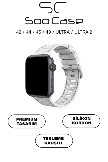 Apple Watch Uyumlu 1/2/3/4/5/6/SE/7/8/9Seri 42/44/45/49MM Kordon Kayış Silikon MT78