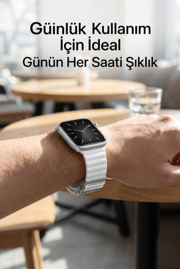 Apple Watch Uyumlu 1/2/3/4/5/6/SE/7/8/9Seri 42/44/45/49MM Klipsli Kordon Kayış Silikon MT36 - 15